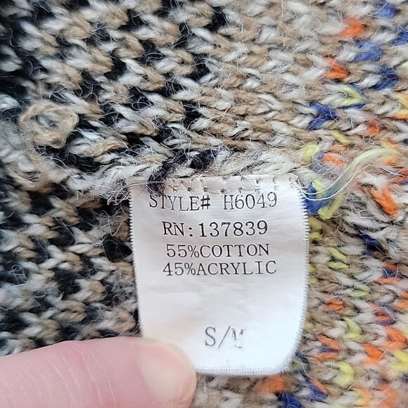 Debut Aztec print cardigan open front - beige Women's Size S/M - Picture 8 of 10